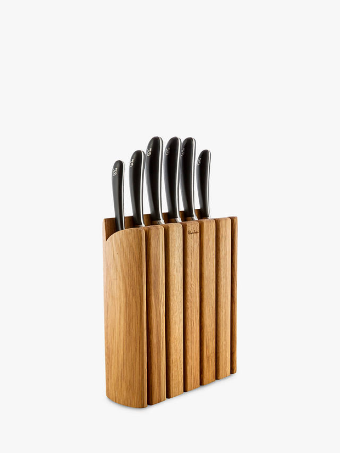 Robert Welch Knife Block & 6 Kitchen Knives